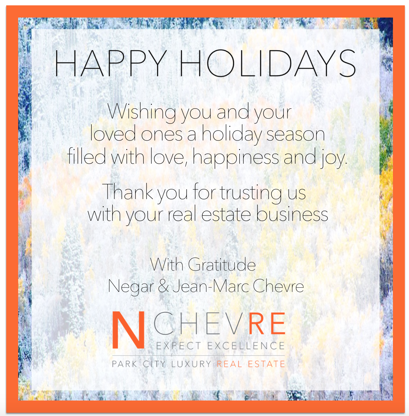 Happy Holidays Nchevre Real Estate